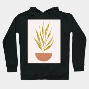 Abstract Botanical Potted Golden Leaves Hoodie